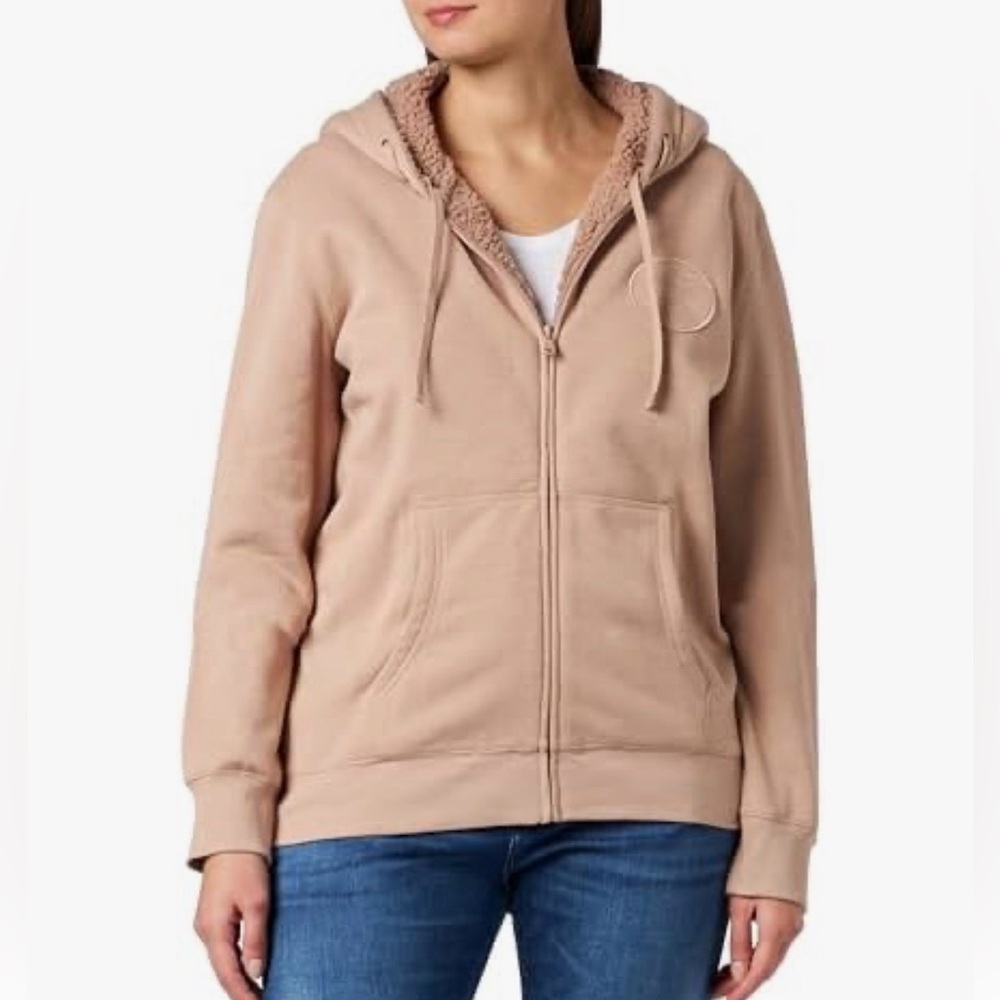 Emporio Armani Women's Hooded Fuzzy Fleece Full Zip Jacket | Size XS | NWT | O2